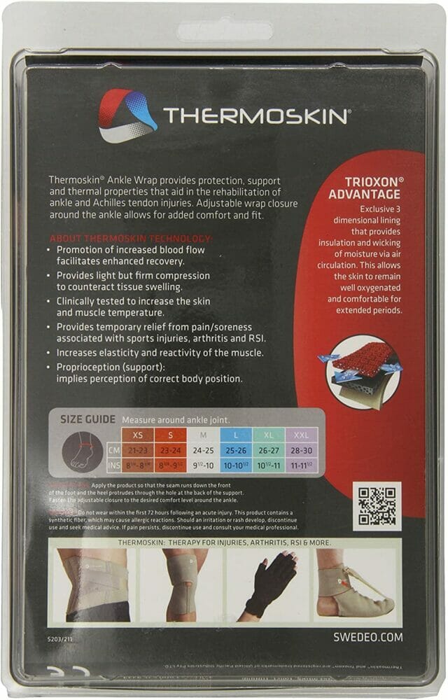 Thermoskin Ankle Wrap Provides Adjustable Compression And Support For